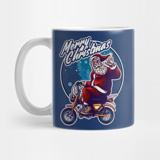 Retro Santa Claus on a Motorcyle Mug